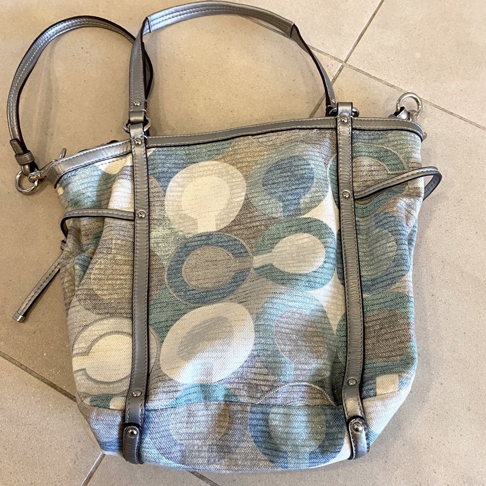 Coach cc blue tote bag